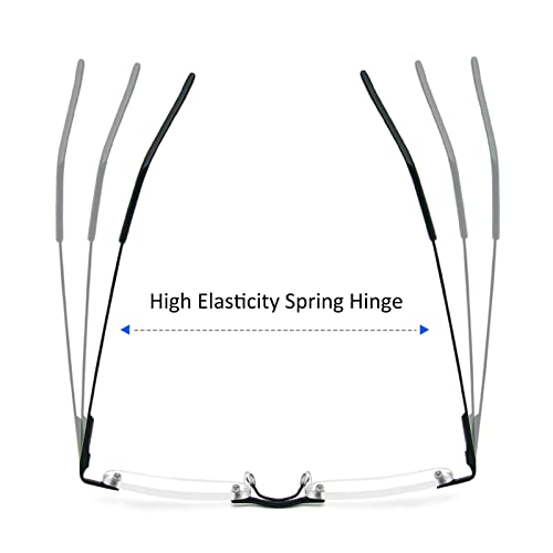 DXYXYO Mini Rimless Reading Glasses for Women Men, 2 Pack Slim Pocket Compact Metal