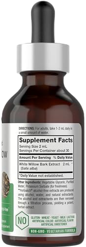 White Willow Bark Extract | 2 fl oz | Alcohol Free Liquid Tincture | Super Concentrated