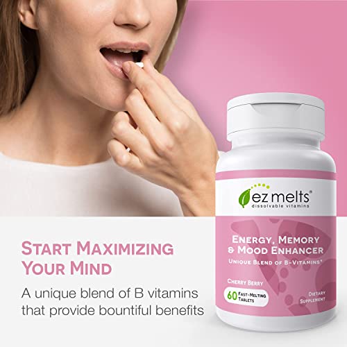 EZ Melts Dissolvable Energy, Memory & Mood Enhancer, Blend of B-Vitamins, Sugar-Free