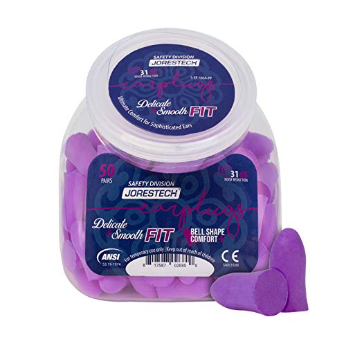 JORESTECH Safety Earplugs Purple Ultra Soft Foam Small/Slim SNR 35 dB Comfortable
