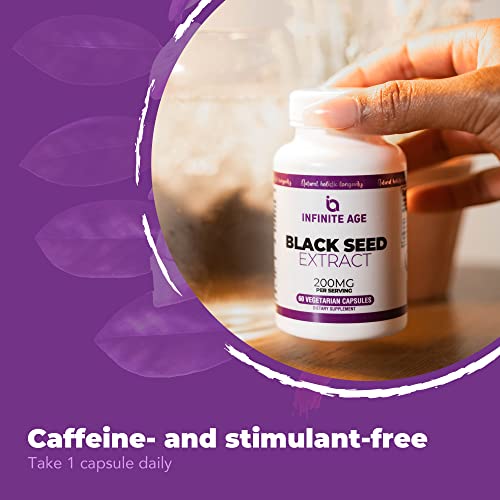 INFINITE AGE Dry Organic Black Seed Oil Extract Capsules - Nigella Sativa Seed Extract