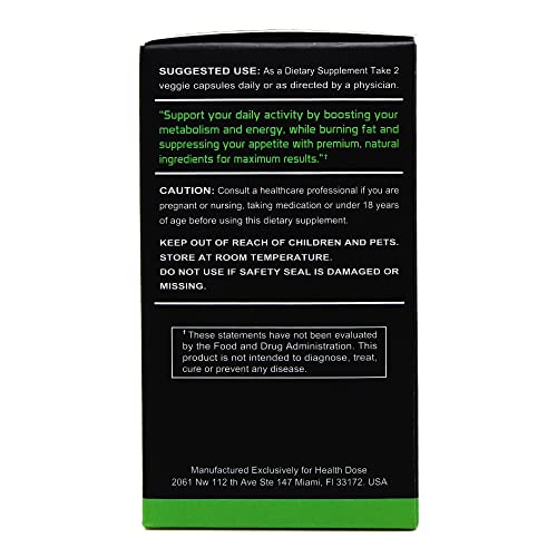 Health Dose Fat Burner AM. Weight Control & Metabolism Boost. For Active Lifestyles.