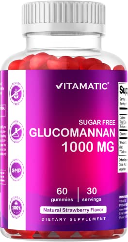 Vitamatic Sugar Free Glucomannan Gummies (Amorphophallus Konjac Root) - 1000mg per