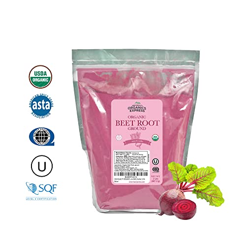 HQOExpress Organic Beetroot Powder - Organic Superfood - Nitric Oxide Booster - Non