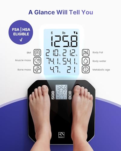 FITINDEX Smart Scale, FSA HSA Eligible Scale for Body Weight, Body Fat Scale with All-in-one