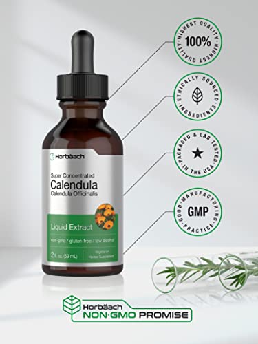 Calendula Extract Tincture | 2 fl oz | Vegetarian, Non-GMO, Gluten Free Liquid Supplement