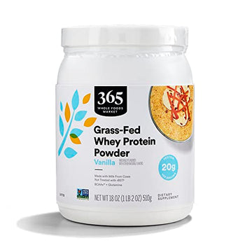 365 by Whole Foods Market, Vanilla Grass Fed Whey Protein, 18 Ounce 365 by Whole Foods Market