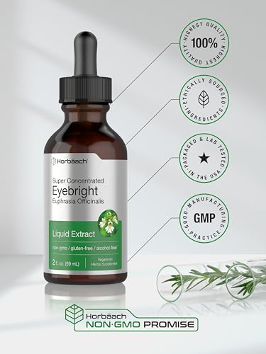 Eyebright Herb Supplement | 2 fl oz | Alcohol Free Drops | Super Concentrated Liquid