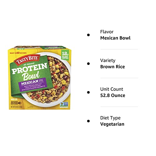 TASTY BITE Mexican Protein Bowl, 8.8 Ounce, Pack of 6, Ready to Eat, Microwaveable