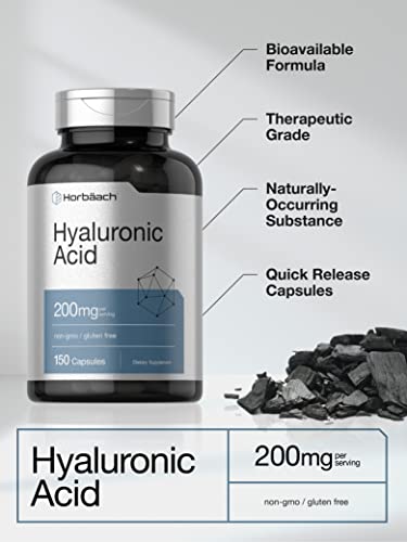 Hyaluronic Acid Supplement | 200 mg | 150 Capsules | Non-GMO and Gluten Free Supple