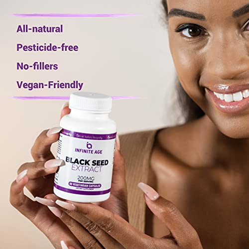 INFINITE AGE Dry Organic Black Seed Oil Extract Capsules - Nigella Sativa Seed Extract