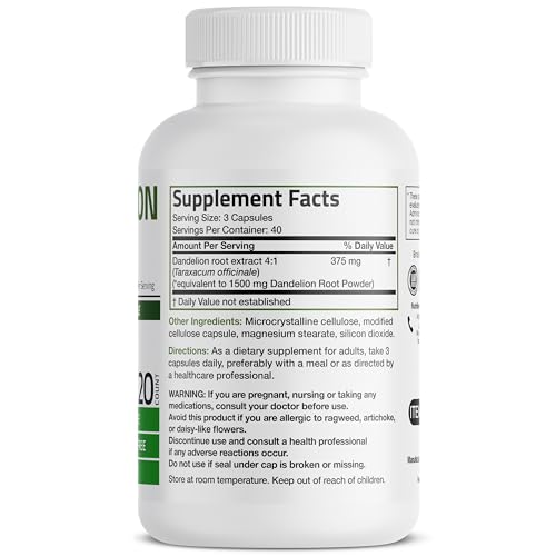 Bronson Dandelion Root High Potency Supplement, Supports Overall Good Health & Well