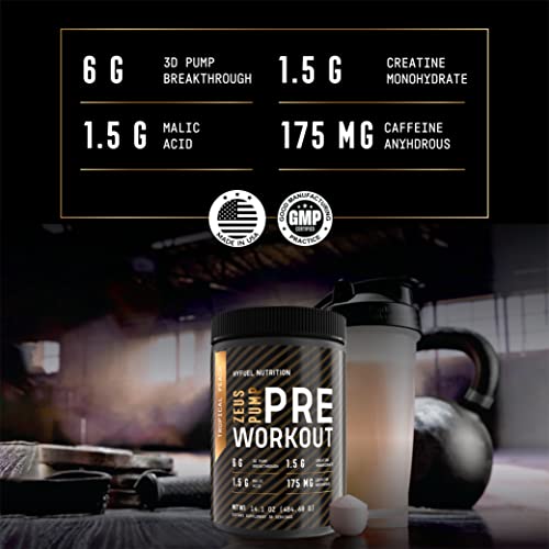 Hyfuel Nutrition Zeus Pump Pre Workout - Pump Focus Energy Power - 3D Pump Breakthrough