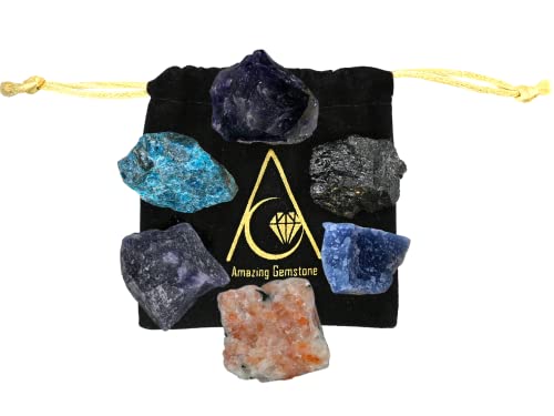 Weight Loss Crystals and Stone Sets Manifestation, Set of 6 Black Tourmaline, Amethyst