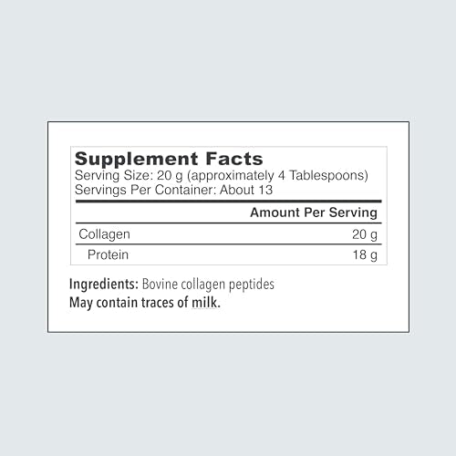 Vital Proteins Collagen Peptides Powder Supplement (Type I, III), Unflavored Hydrolyzed Collagen-Hair