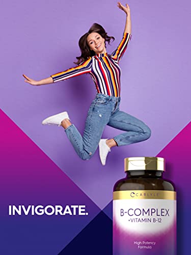 Carlyle B Complex Vitamin with B12 | 300 Tablets | High Potency Formula | Vegetarian
