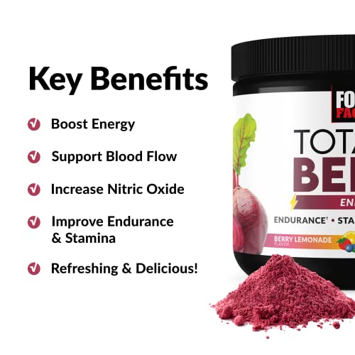 FORCE FACTOR Total Beets Beet Root Powder with Energy, NO3-T Nitrates to Support