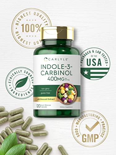 Carlyle Indole-3-Carbinol (I3C) 400mg | 120 Capsules | Advanced Formula