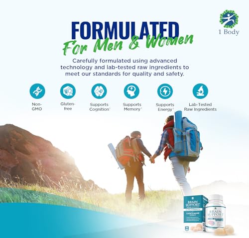 1 Body Brain Supplements for Memory and Focus - Support Healthy Brain