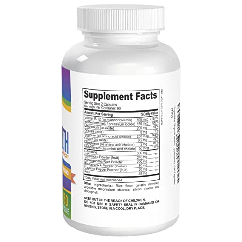 3-Month Thyroid Support Supplement (All-in-1 Formula) with 14 Active Ingredients Elevate Recovery Supplements