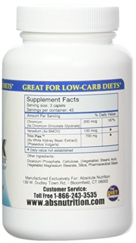 Absolute Nutrition CBlock Carb/Starch Blocker, 90 Caplets Absolute Nutrition