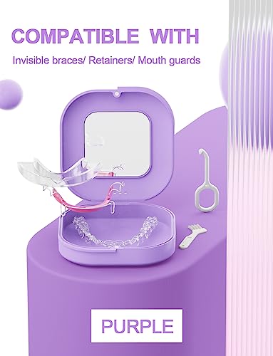HEMILAB® Retainer Case, Slim Aligner Case with Vent Holes, Compatible with Invisalign