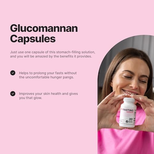 DOFASTING Glucomannan Capsules, Fiber Supplement Glucomannan, Sugar Cravings Blocker