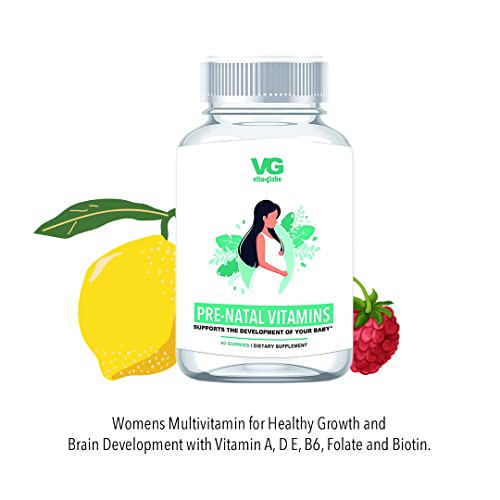 VitaGlobe Prenatal Vitamin Gummy - Womens Multivitamin for Healthy Growth and Brain Development