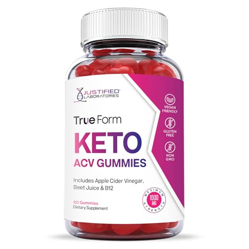 Justified Laboratories True Form Keto ACV Gummies 1000MG Vegan Non GMO