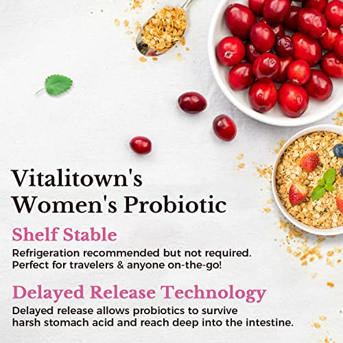 VITALITOWN Women's Probiotics 120 Billion CFUs 1 Daily, 30 Strains, with Prebiotics