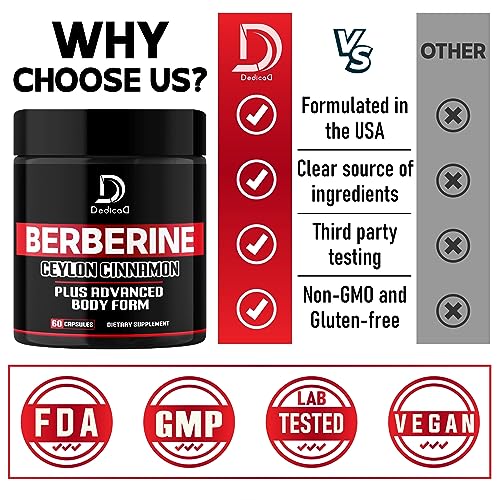 DEDICAD 13in1 Berberine Supplement - 4500mg for Weight Management, Heart & Immune