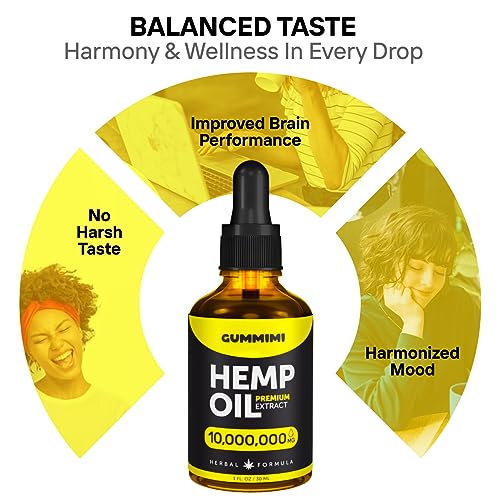 GummiMi Оrganic Hеmp Oil 10 000 000 mg - Natural Drops - Rich in Vitamins B, C, E