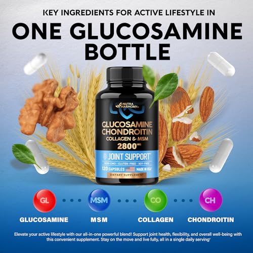 Glucosamine | Chondroitin | MSM | Collagen - 2800 mg Joint Support Supplement