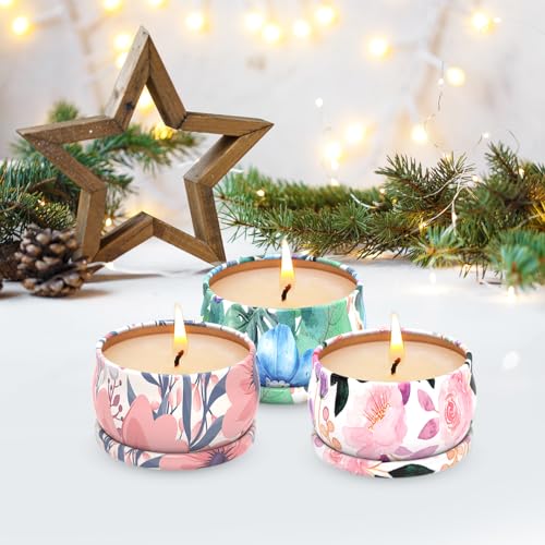 3 Pack Scented Candles Set for Christmas Thanksginving Gift, Relaxing Aromatherapy Candles Gift Henaler