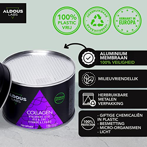 120 Capsules - Collagen with Hyaluronic Acid + Coenzyme Q10 + Vitamin C, A, D and B12 + Zinc