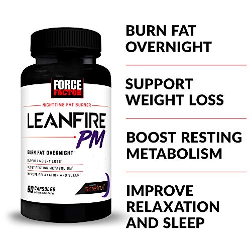 Force Factor LeanFire PM Weight Loss Pills for Women & Men, Fat Burner & Overnight