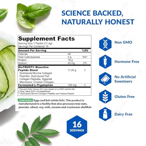 BioTrust Ageless Multi Collagen Peptides Powder – Types I, II, III, V, X – Unflavored Collagen