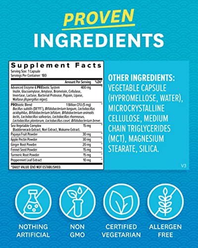 Zenwise Digestive Enzymes - Probiotic Multi Enzyme with Probiotics 180 Ct