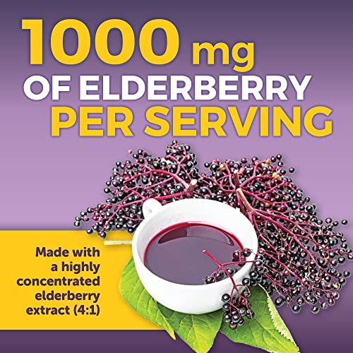 Viva Naturals Sambucus Elderberry with Vitamin C and Zinc for Adults - 5 in 1 Sambucus
