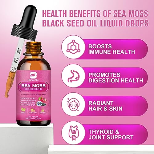 3000mg Sea Moss Liquid Drops - Black Seed Oil & Irish Sea Moss Gel