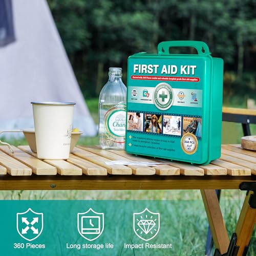 General Medi 360 Pieces Hardcase First Aid Kit - Comprehensive Large First Aid Box