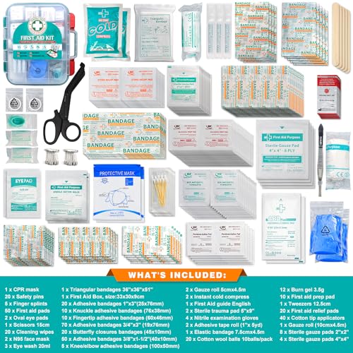 General Medi 420 Pieces Professional First Aid Kit - HardCase First Aid Box - Contains
