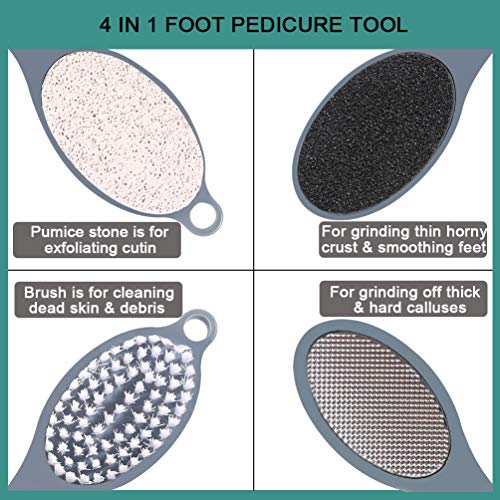 CAREHOOD Foot File Callus Remover - Multi Purpose 4 in 1 Feet Pedicure