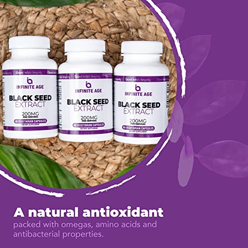 INFINITE AGE Dry Organic Black Seed Oil Extract Capsules - Nigella Sativa Seed Extract
