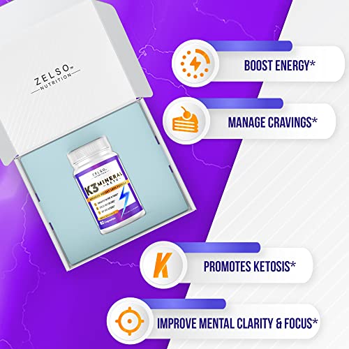 Zelso K3 Mineral Capsules - 60 Count, Advanced Ketogenic Weight Loss and Energy Support Formula