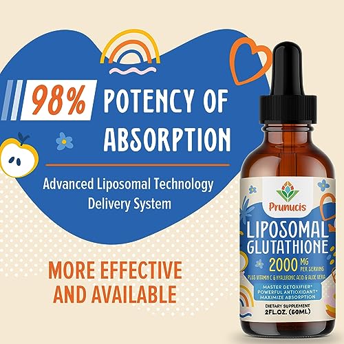 2000MG Liposomal Glutathione Liquid, 98% Absorption, Glutathione Liquid Supplement