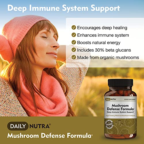 DailyNutra Mushroom Defense Formula - Immune Support Supplement | Organic