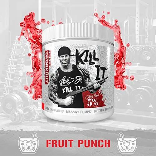 5% Nutrition Rich Piana Kill It Pre Workout Powder w/Creatine, Jitter-Free Caffeine 5% Nutrition