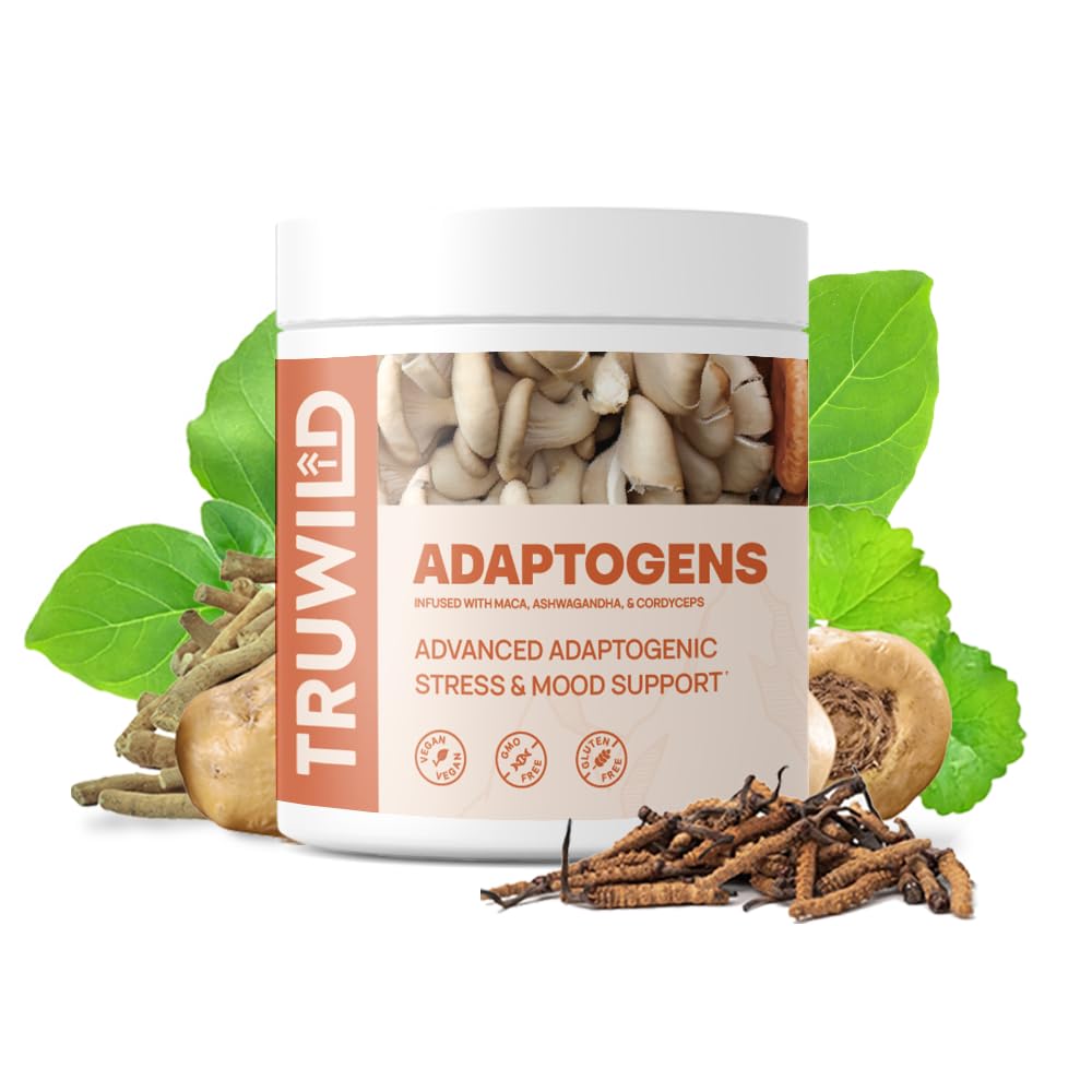 TruWild Adaptogen Blend with Cordyceps Maca Ashwagandha - Full Spectrum Mushroom