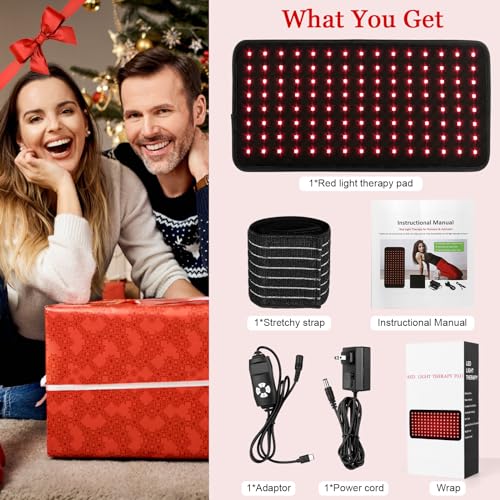Yofalo 660nm LED Red Light and 850nm Near Infrared Red Light Therapy Belt Device for Body Pain Waist